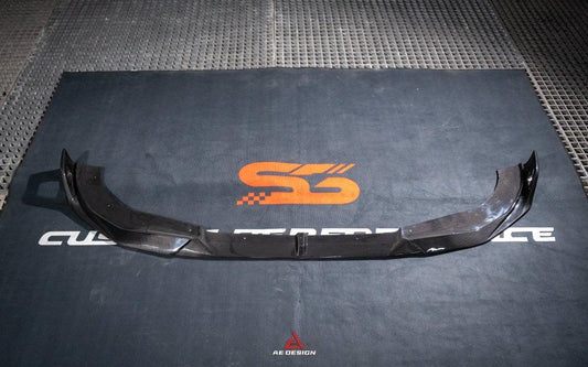 BMW 2 Series G42 230i (With M-Package Bumper) M240i 2022 2023 2024 with Aftermarket Parts - AE Style Front Lip Pre-preg Carbon Fiber from ArmorExtend
