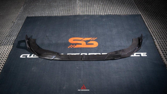 BMW 2 Series G42 230i (With M-Package Bumper) M240i 2022 2023 2024 with Aftermarket Parts - AE Style Front Lip Pre-preg Carbon Fiber from ArmorExtend