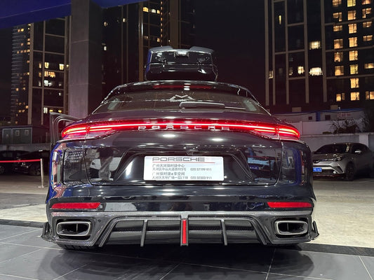 Porsche Panamera 971.1 971.2 2017 2018 2019 2020 2021 2022 2023 2024 with Aftermarket Parts - AE Rear Diffuser Carbon Fiber from ArmorExtend