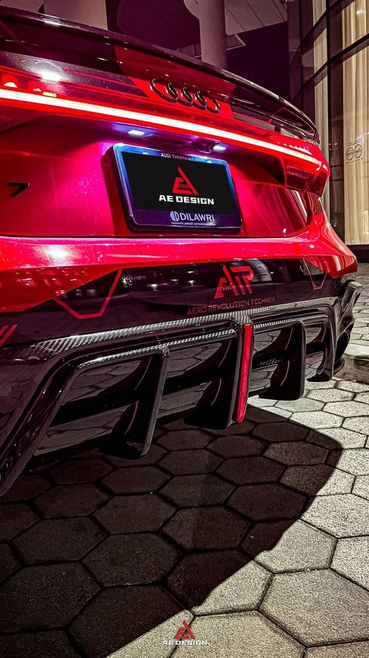 Audi RS6 C8 2020 2021 2022 2023 2024 & RS7 C8 2020 2021 2022 2023 2024 with Aftermarket Parts - AE Rear Diffuser & Canards Carbon Fiber from ArmorExtend