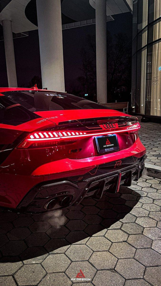 Audi RS6 C8 2020 2021 2022 2023 2024 & RS7 C8 2020 2021 2022 2023 2024 with Aftermarket Parts - AE Rear Diffuser & Canards Carbon Fiber from ArmorExtend