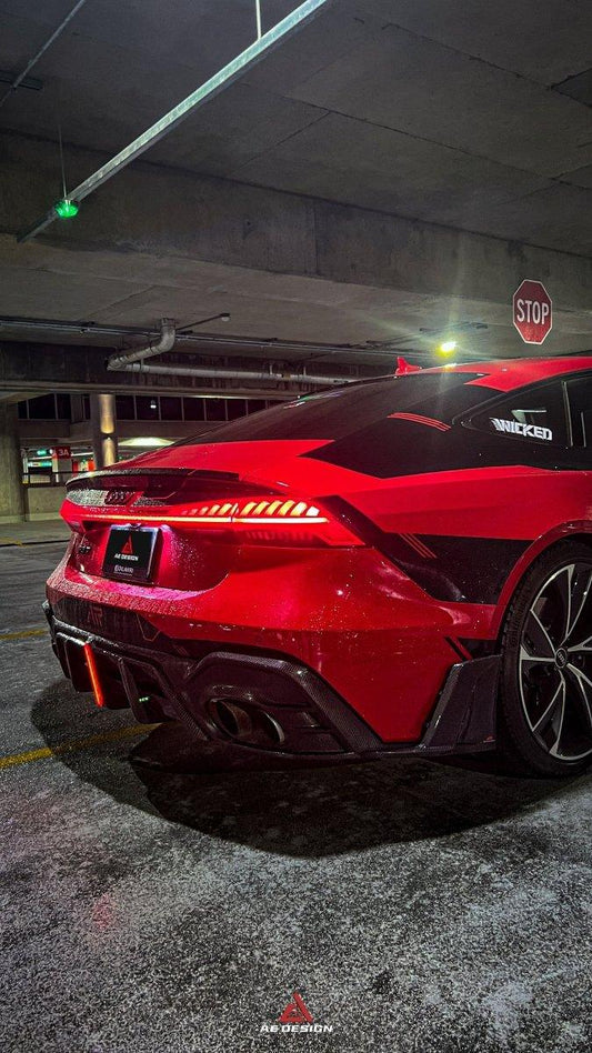 Audi RS6 C8 2020 2021 2022 2023 2024 & RS7 C8 2020 2021 2022 2023 2024 with Aftermarket Parts - AE Rear Diffuser & Canards Carbon Fiber from ArmorExtend