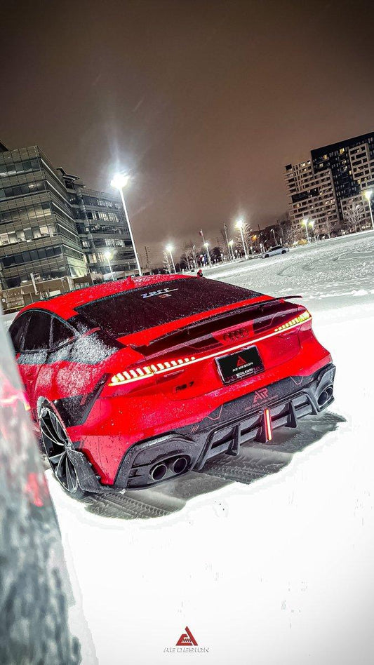 Audi RS6 C8 2020 2021 2022 2023 2024 & RS7 C8 2020 2021 2022 2023 2024 with Aftermarket Parts - AE Rear Diffuser & Canards Carbon Fiber from ArmorExtend