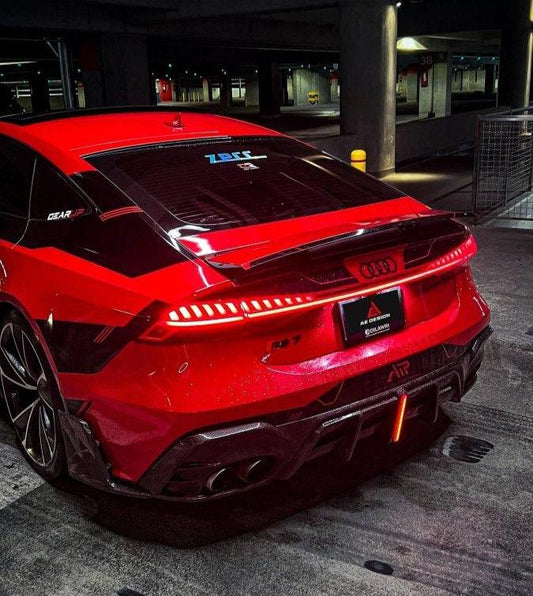 Audi RS6 C8 2020 2021 2022 2023 2024 & RS7 C8 2020 2021 2022 2023 2024 with Aftermarket Parts - AE Rear Diffuser & Canards Carbon Fiber from ArmorExtend