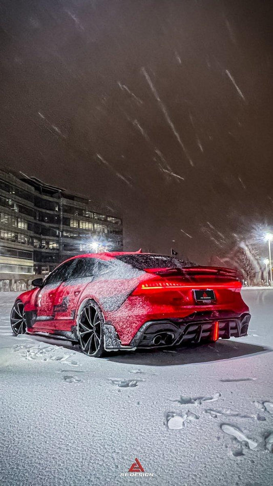 Audi RS6 C8 2020 2021 2022 2023 2024 & RS7 C8 2020 2021 2022 2023 2024 with Aftermarket Parts - AE Rear Diffuser & Canards Carbon Fiber from ArmorExtend
