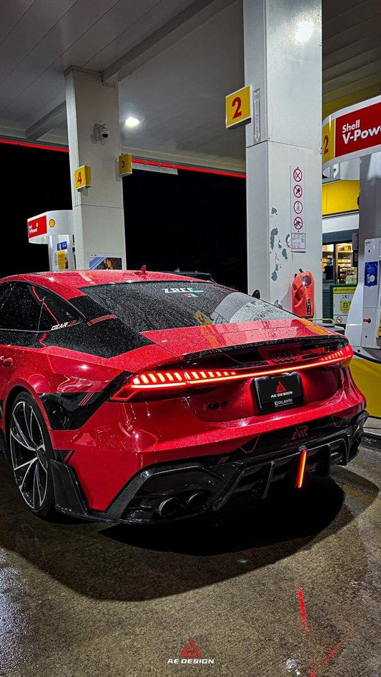 Audi RS6 C8 2020 2021 2022 2023 2024 & RS7 C8 2020 2021 2022 2023 2024 with Aftermarket Parts - AE Rear Diffuser & Canards Carbon Fiber from ArmorExtend
