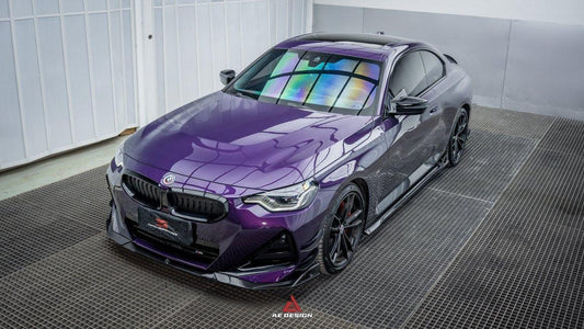 BMW 2 Series G42 230i M240i 2022 2023 2024 with Aftermarket Parts - AE Style Side Skirts Carbon Fiber from ArmorExtend