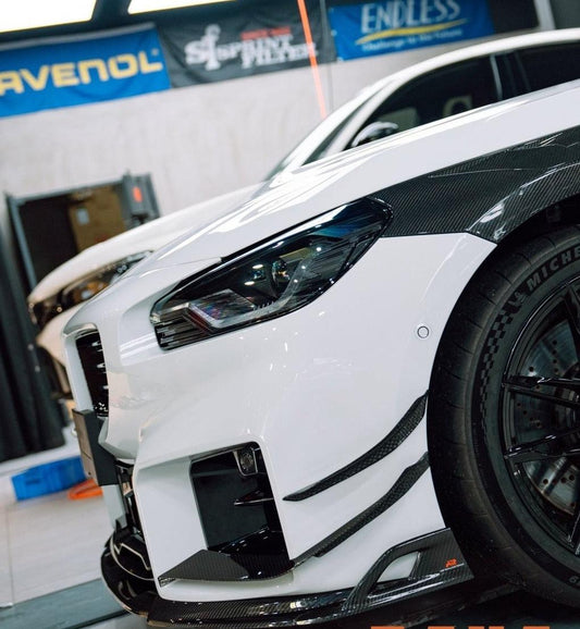 BMW M2 & M2C G87 2023-ON with Aftermarket Parts - AE Style Front Canards Carbon Fiber from ArmorExtend