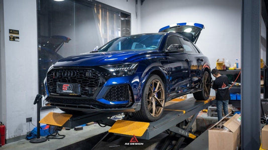 Audi RSQ8 2021 2022 2023 2024 with Aftermarket Parts - AE Front Lip Carbon Fiber from ArmorExtend