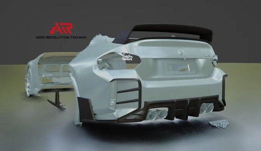 BMW M2 M2C G87 2023 2024 with Aftermarket Parts - ART Style Rear Bumper Upper Valences Carbon Fiber from ArmorExtend
