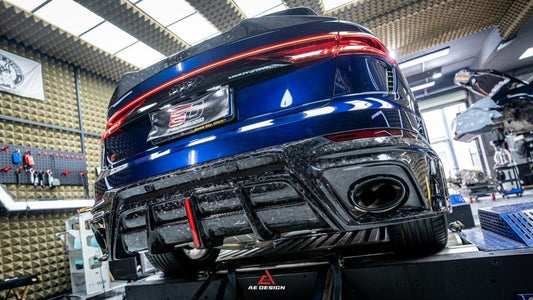Audi RSQ8 2021 2022 2023 2024 SQ8 Q8 (requires you to upgrade the exhaust tips to RSQ8 version) 2020 2021 2022 2023 2024 with Aftermarket Parts - AE Rear Diffuser Pre-Preg Carbon Fiber from ArmorExtend