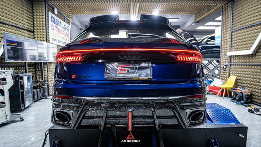 Audi RSQ8 2021 2022 2023 2024 SQ8 Q8 (requires you to upgrade the exhaust tips to RSQ8 version) 2020 2021 2022 2023 2024 with Aftermarket Parts - AE Rear Diffuser Pre-Preg Carbon Fiber from ArmorExtend
