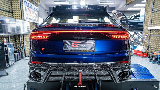 Audi RSQ8 2021 2022 2023 2024 SQ8 Q8 (requires you to upgrade the exhaust tips to RSQ8 version) 2020 2021 2022 2023 2024 with Aftermarket Parts - AE Rear Diffuser Pre-Preg Carbon Fiber from ArmorExtend
