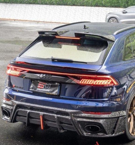 Audi Q8 SQ8 RSQ8 2020 2021 2022 2023 2024 with Aftermarket Parts - AE Rear Spoiler Carbon Fiber from ArmorExtend