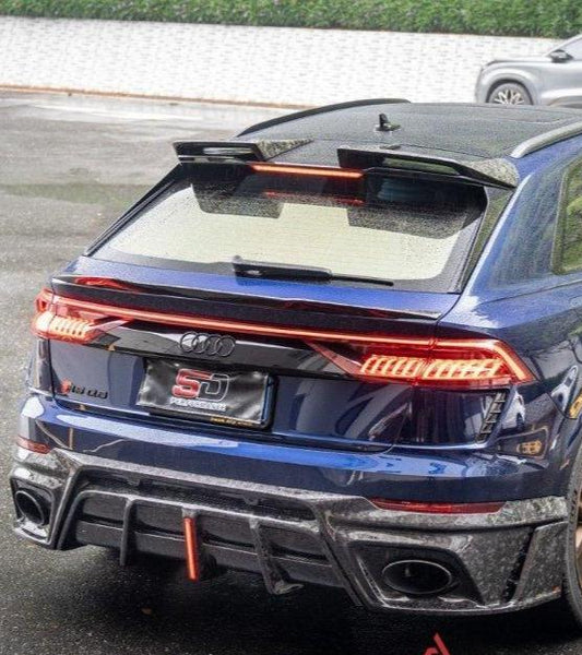 Audi RSQ8 2021 2022 2023 2024 with Aftermarket Parts -AE Roof Spoiler Carbon Fiber from ArmorExtend