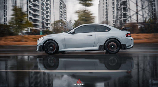 BMW M2 & M2C G87 2023 2024 with Aftermarket Parts - ART Style Side Skirts Carbon Fiber from ArmorExtend