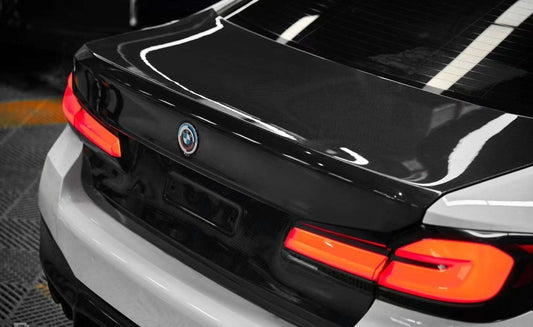 BMW M5/M5C F90 (Fits Both Pre-LCI & LCI) 2018 2019 2020 2021 2022 2023 2024 & 5 Series G30 540i M550i (Fits Both Pre-LCI & LCI) 2017 2018 2019 2020 2021 2022 2023 2024 with Aftermarket Parts - AE Rear Trunk Lid Carbon Fiber from ArmorExtend