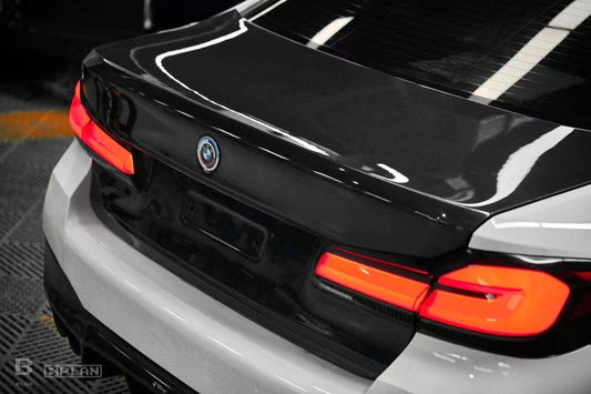 BMW M5/M5C F90 (Fits Both Pre-LCI & LCI) 2018 2019 2020 2021 2022 2023 2024 & 5 Series G30 540i M550i (Fits Both Pre-LCI & LCI) 2017 2018 2019 2020 2021 2022 2023 2024 with Aftermarket Parts - AE Rear Trunk Lid Carbon Fiber from ArmorExtend