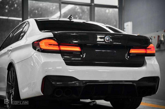 BMW M5/M5C F90 (Fits Both Pre-LCI & LCI) 2018 2019 2020 2021 2022 2023 2024 & 5 Series G30 540i M550i (Fits Both Pre-LCI & LCI) 2017 2018 2019 2020 2021 2022 2023 2024 with Aftermarket Parts - AE Rear Trunk Lid Carbon Fiber from ArmorExtend