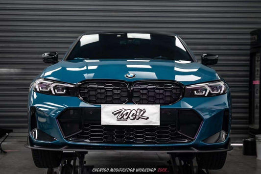BMW 3 Series 330i (With M-Package Bumper, does not fit base model) M340i LCI G20 G21 2023 2024 with Aftermarket Parts - Plustic Style Front Lip ABS from ArmorExtend