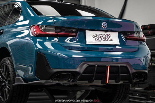 BMW 3 Series 330i (With M-Package Bumper, does not fit base model) M340i G20 G21 LCI 2023 2024 with Aftermarket Parts - Plustic Style Rear Diffuser & Canards ABS from ArmorExtend