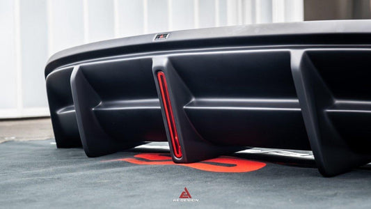 Tesla Model Y 2021 2022 2023 2024 with Aftermarket Parts - Plustic Style Rear Diffuser ABS from ArmorExtend