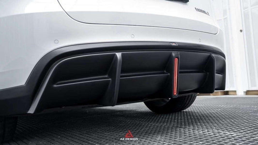 Tesla Model Y 2021 2022 2023 2024 with Aftermarket Parts - Plustic Style Rear Diffuser ABS from ArmorExtend