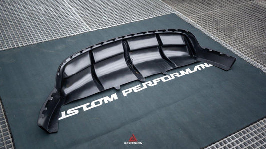 Tesla Model Y 2021 2022 2023 2024 with Aftermarket Parts - Plustic Style Rear Diffuser ABS from ArmorExtend