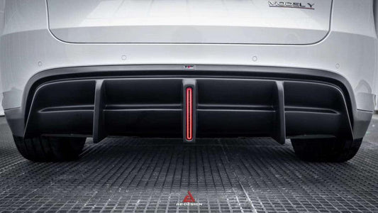Tesla Model Y 2021 2022 2023 2024 with Aftermarket Parts - Plustic Style Rear Diffuser ABS from ArmorExtend