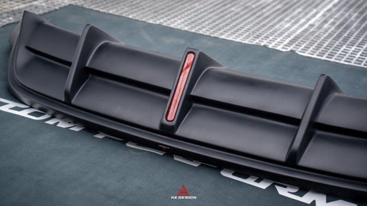 Tesla Model Y 2021 2022 2023 2024 with Aftermarket Parts - Plustic Style Rear Diffuser ABS from ArmorExtend