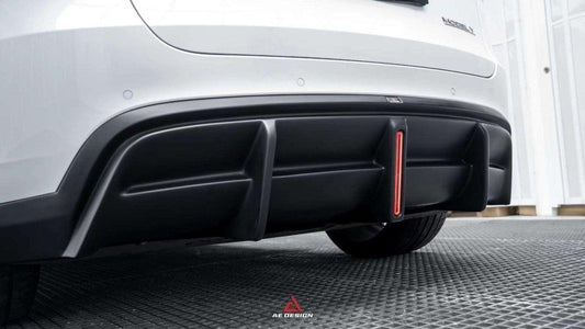 Tesla Model Y 2021 2022 2023 2024 with Aftermarket Parts - Plustic Style Rear Diffuser ABS from ArmorExtend