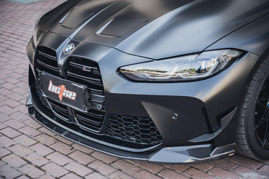 BMW M3 G80 G81 2021 2022 2023 2024 & M4 G82 G83 2021 2022 2023 2024 with Aftermarket Parts - Front Bumper Canards Pre-preg Carbon Fiber from BCTXE Tuning