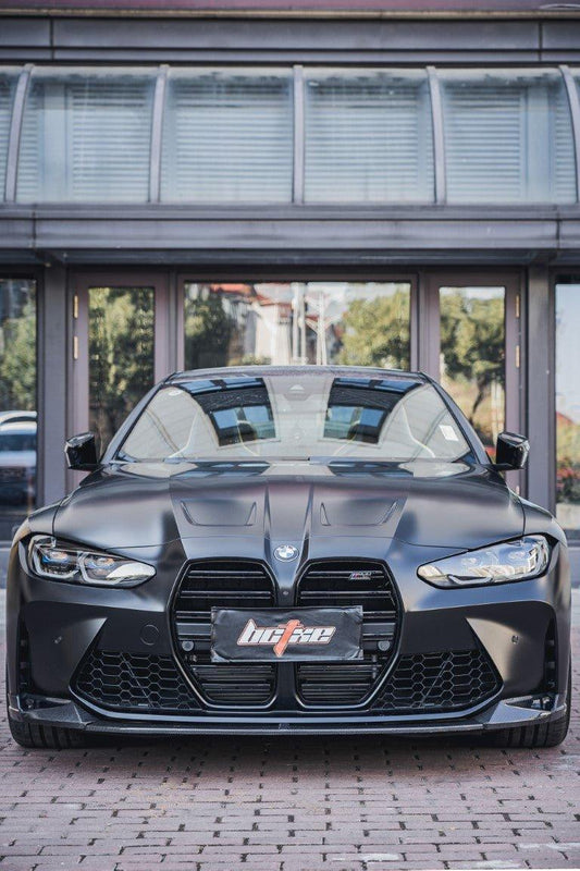 BMW M3 G80 G81 2021 2022 2023 2024 & M4 G82 G83 2021 2022 2023 2024 with Aftermarket Parts - Front Bumper Canards Pre-preg Carbon Fiber from BCTXE Tuning