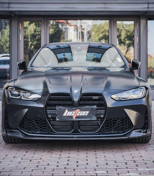 BMW M3 G80 G81 2021 2022 2023 2024 & M4 G82 G83 2021 2022 2023 2024 with Aftermarket Parts - Front Lip Pre-preg Carbon Fiber from BCTXE Tuning