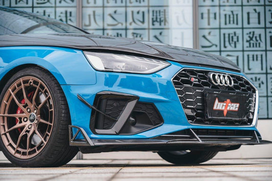 Audi S4 / A4 (with S-line bumper) B9.5 2020 2021 2022 2023 2024 with Aftermarket Parts - Front Canards Pre-preg Carbon Fiber from BCTXE Tuning