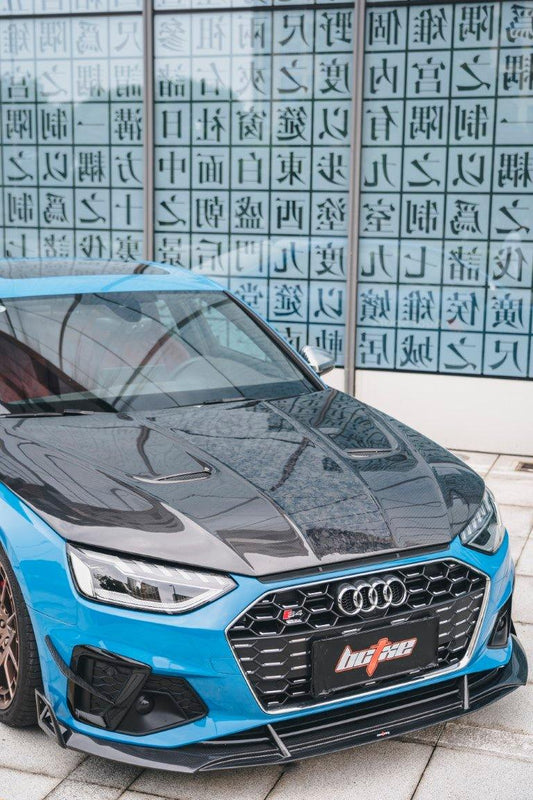 Audi S4 / A4 (with S-line bumper) B9.5 2020 2021 2022 2023 2024 with Aftermarket Parts - Front Canards Pre-preg Carbon Fiber from BCTXE Tuning