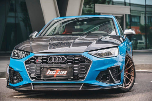 Audi S4 / A4 (with S-line bumper) B9.5 2020 2021 2022 2023 2024 with Aftermarket Parts - Front Canards Pre-preg Carbon Fiber from BCTXE Tuning