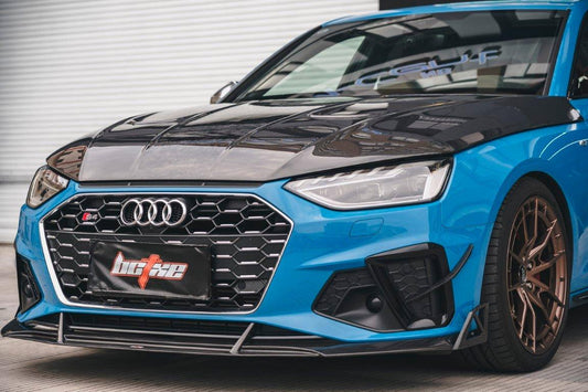 Audi S4 / A4 (with S-line bumper) B9.5 2020 2021 2022 2023 2024 with Aftermarket Parts - Front Canards Pre-preg Carbon Fiber from BCTXE Tuning