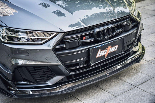 Audi S7 A7 (with s-line bumper, does not base model) C8 2019 2020 2021 2022 2023 2024 with Aftermarket Parts - Front Lip Carbon Fiber from BCTXE Tuning