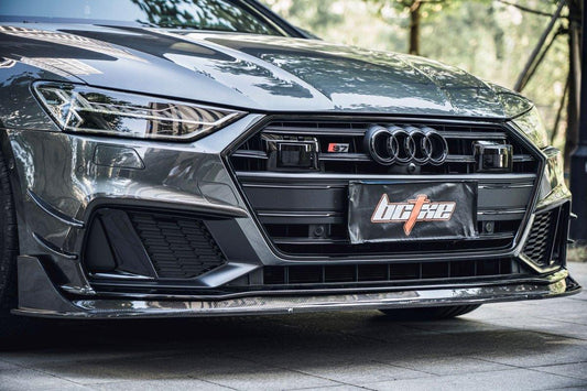 Audi S7 A7 (with s-line bumper, does not base model) C8 2019 2020 2021 2022 2023 2024 with Aftermarket Parts - Front Lip Carbon Fiber from BCTXE Tuning