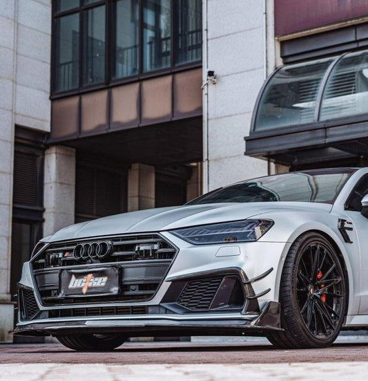 Audi S7 A7 (with s-line bumper, does not base model) C8 2019 2020 2021 2022 2023 2024 with Aftermarket Parts - Front Lip Carbon Fiber from BCTXE Tuning