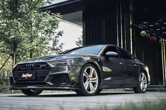 Audi S7 A7 (with s-line bumper, does not base model) C8 2019 2020 2021 2022 2023 2024 with Aftermarket Parts - Front Lip Carbon Fiber from BCTXE Tuning
