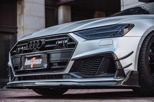 Audi S7 A7 (with s-line bumper, does not base model) C8 2019 2020 2021 2022 2023 2024 with Aftermarket Parts - Front Lip Carbon Fiber from BCTXE Tuning