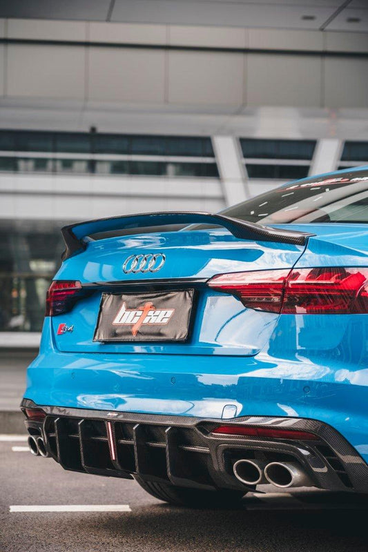 Audi S4 / A4 B9 B9.5 2017 2018 2019 2020 2021 2022 2023 2024 with Aftermarket Parts - V2 Rear Spoiler Carbon Fiber from BCTXE Tuning