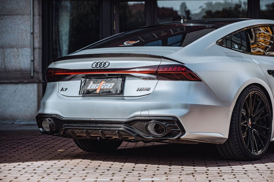 Audi RS7 S7 A7 C8 2019 2020 2021 2022 2023 2024 with Aftermarket Parts - V1 Rear Spoiler Carbon Fiber from BCTXE Tuning