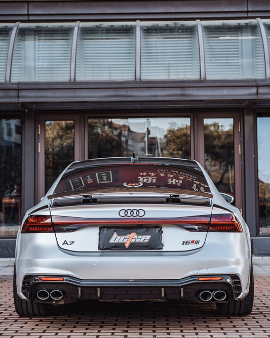 Audi RS7 S7 A7 C8 2019 2020 2021 2022 2023 2024 with Aftermarket Parts - V1 Rear Spoiler Carbon Fiber from BCTXE Tuning