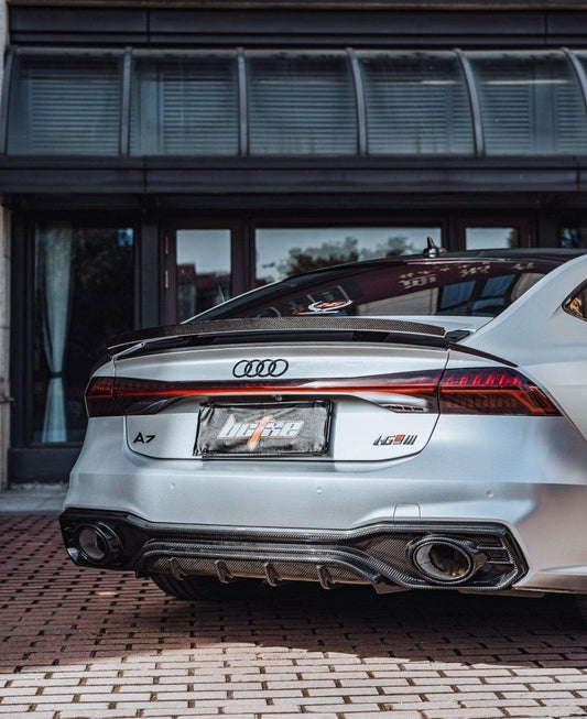 Audi RS7 S7 A7 C8 2019 2020 2021 2022 2023 2024 with Aftermarket Parts - V1 Rear Spoiler Carbon Fiber from BCTXE Tuning