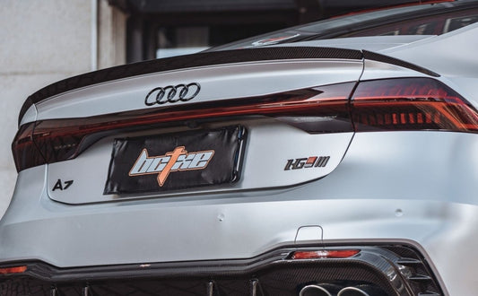 Audi RS7 S7 A7 C8 2019 2020 2021 2022 2023 2024 with Aftermarket Parts - V1 Rear Spoiler Carbon Fiber from BCTXE Tuning