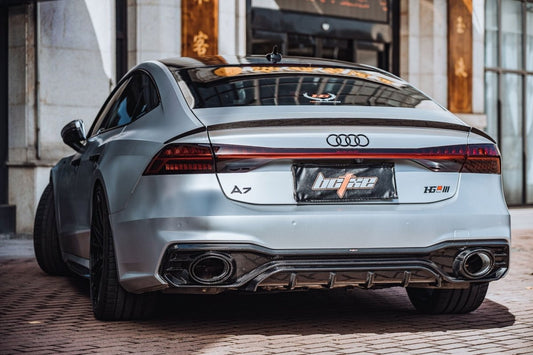 Audi RS7 S7 A7 C8 2019 2020 2021 2022 2023 2024 with Aftermarket Parts - V1 Rear Spoiler Carbon Fiber from BCTXE Tuning