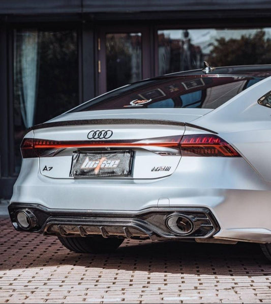 Audi RS7 S7 A7 C8 2019 2020 2021 2022 2023 2024 with Aftermarket Parts - V1 Rear Spoiler Carbon Fiber from BCTXE Tuning